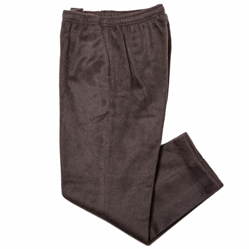 【SALE52%OFF】CellarDoor（セラードアー）<br>ALFRED COULISSE アルパカウールシルクフェイクファーシャーリングテーパードパンツ QW639 13022405025