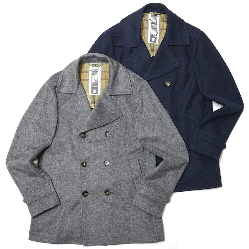 極美品　バラクータ　Pコート ダブル　アンゴラ　キルティング　銀ボタン　L 紺 ダブルコート｜guji outlet(グジ アウトレット)