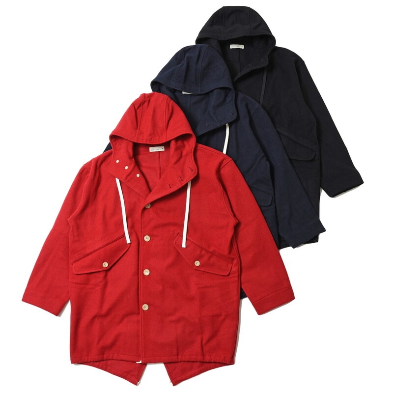 【SALE52%OFF】rdv o globe（ランデヴー オー グローブ）<br>ウールナイロンライトメルトンフーデッドフィッシュテールショートコート 222MA003 14122400184