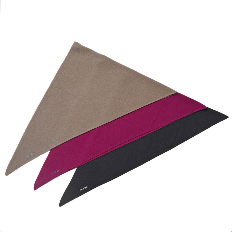 【SALE52%OFF】THROW（スロー）<br>KATE ウールトライアングルニットスカーフ S07K 18322400174