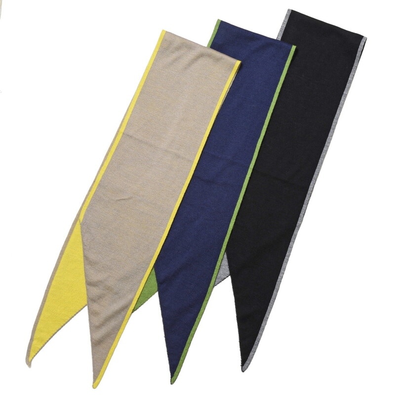 【SALE52%OFF】THROW（スロー）<br>JETT カシミアシルクリバーシブルニットスカーフ S09K 18322401174