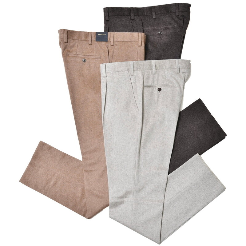 【SALE52%OFF】LATORRE（ラトーレ）<br>Loro Piana カシミアフランネルソリッド1プリーツテーパードパンツ PBR1/UA122X/41582 13022002052