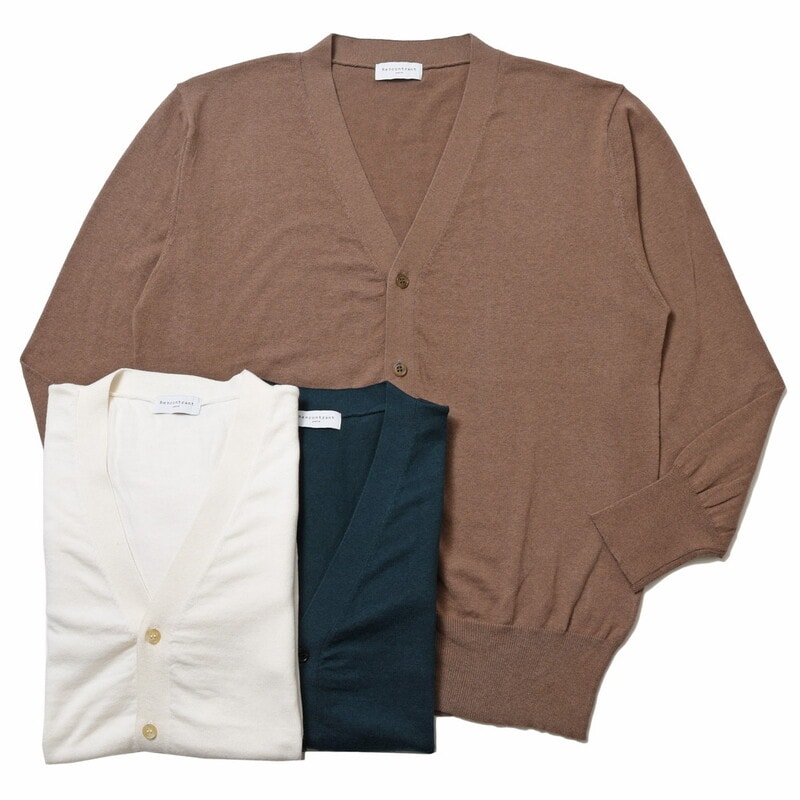 【SALE52%OFF】RENCONTRANT（レンコントラント）<br>ハイゲージコットンカシミアナイロンカーディガン 10051 16022403172