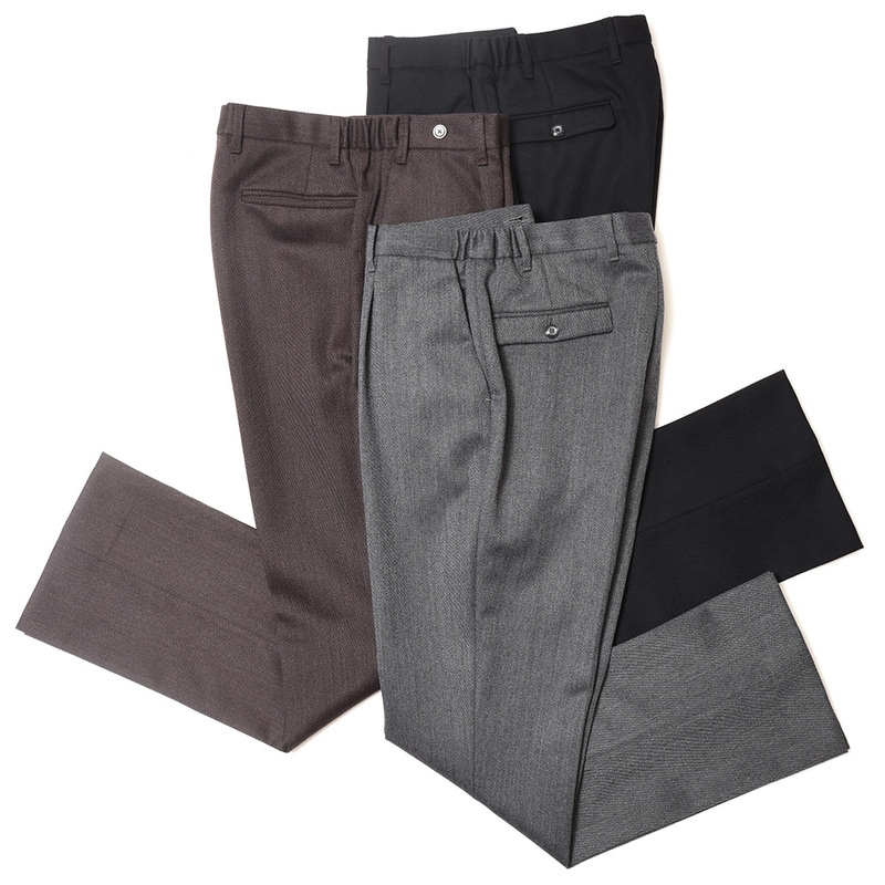 【40%OFF】erne（エルネ）<br>STEVEスティーブ ウールキャバリーツイル1プリーツシューカットパンツ 3103 13022001183