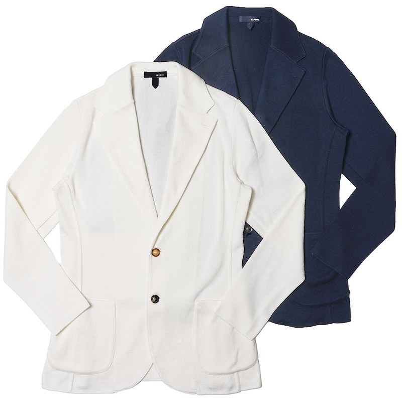 LARDINI（ラルディーニ）<br>コットンミラノリブソリッドニットジャケット JXLJM56J/EP60009 16031000109