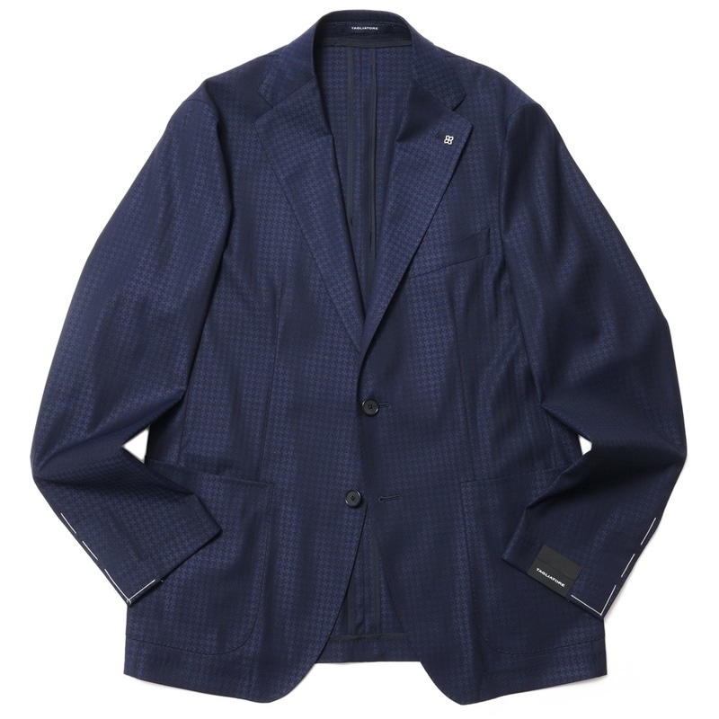 TAGLIATORE（タリアトーレ）<br>DAKARダカール ウールレーヨンストレッチシャドーハウンドトゥース2Bジャケット DAKAR22/190034 17031011054