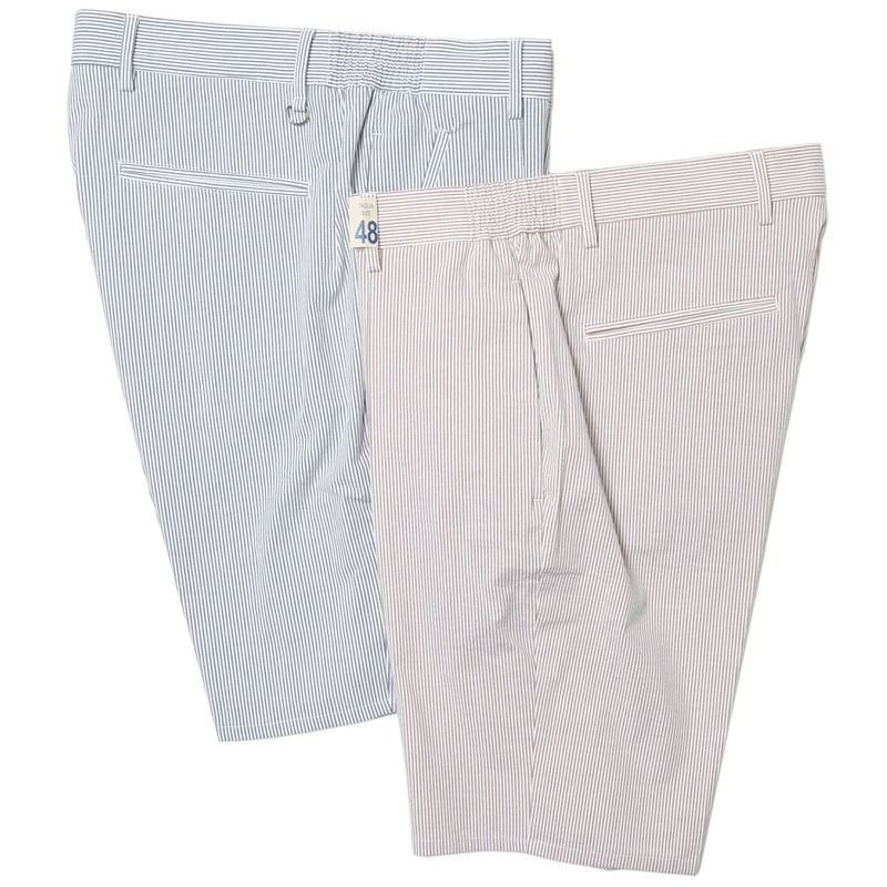 giab's ARCHIVIO（ジャブス アルキヴィオ）<br>guji golf別注MASACCIOマサッチョ ストレッチシアサッカーストライプクリースステッチテーパードシャーリングショーツ MASACCIOLF/SH-A3578 13131601117
