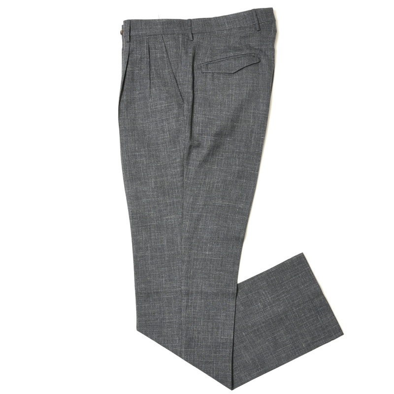 BERWICH（ベルウィッチ）<br>TOMYトミー LoroPiana ウールシルクリネンメランジ2プリーツテーパードパンツ LP183U 13031007039