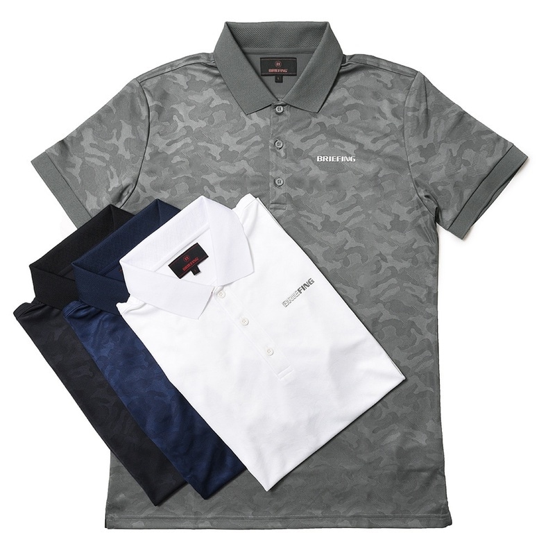 BRIEFING（ブリーフィング）<br>ポリエステルカモフラージュジャガードジャージS/Sポロ MS CAMO JQ POLO/BBG231M030 12131600185