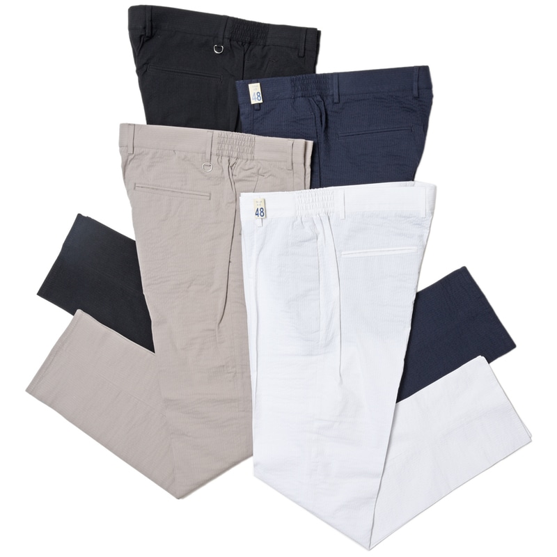 giab's ARCHIVIO（ジャブス アルキヴィオ）<br>guji golf別注MASACCIOマサッチョ ストレッチシアサッカークリースステッチテーパードシャーリングパンツ MASACCIOLF/1-A3585 13031603117