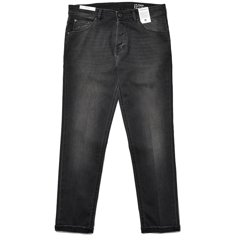 PT TORINO DENIM（ピーティートリノデニム）<br>コットン ストレッチ ウォッシュド ブラックデニムパンツ REGGAE/TAPERED FIT/TX11 3304102608