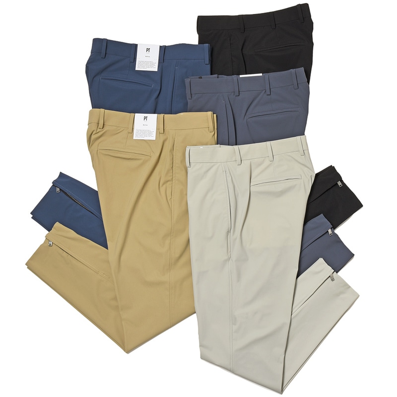 PT TORINO（ピーティー トリノ）<br>Active ナイロン ストレッチ ノープリーツ パンツ EPSILON ZIP/CV16