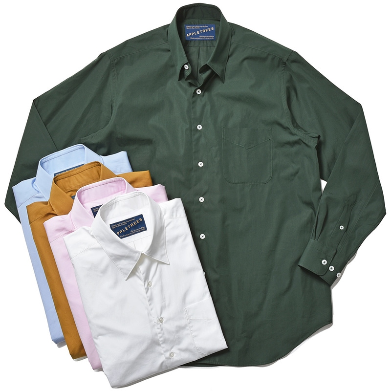 APPLETREES（アップルツリーズ）<br>OPEN TRAVELER SHIRTS コットン ポプリン ヒドゥンボタンダウンカラー シャツ
