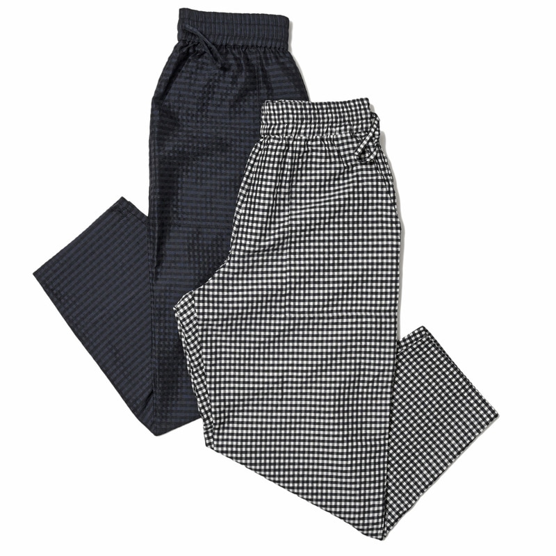 moncao（モンサオ）<br>balcone別注 シルクカシミアギンガムチェックシャーリングワイドテーパードパンツ M021335-C 13041400172
