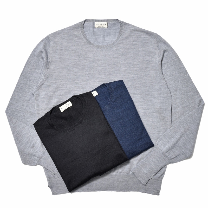ma'ry'ya（マリア）<br>ウールシルクカシミアクルーネックニット YMK070 16041403025