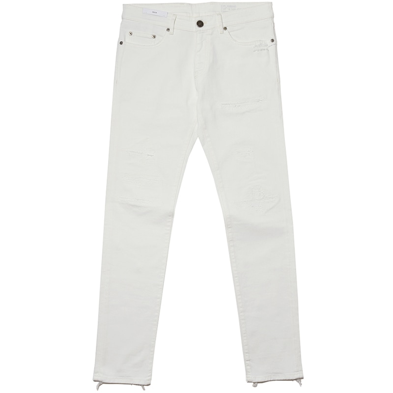 PT TORINO DENIM（ピーティートリノデニム）<br>コットン ストレッチ ダメージ&リペア ウォッシュド ホワイトデニムパンツ ROCK/SKINNY FIT