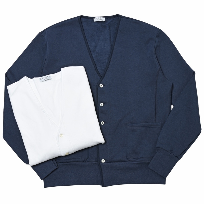 ELACIO（エラシオ）<br>コットンスウェットカーディガン V-NK CARDIGAN 12032001020