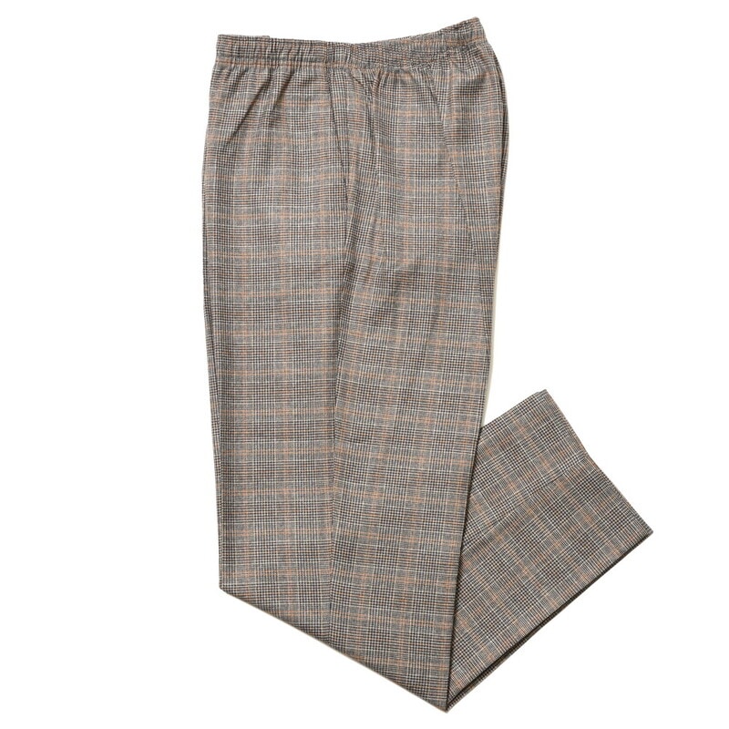 CellarDoor（セラードアー）<br>ALFRED COULISSE ポリエステルレーヨングレンチェックシャーリングテーパードパンツ SQ725 13032403025