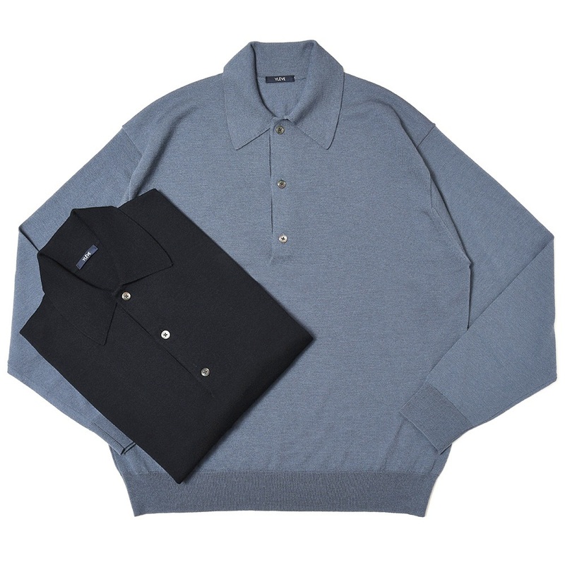YLEVE（イレーヴ）<br>ハイツイストウールL/Sニットポロ 170-3260016 16032000204