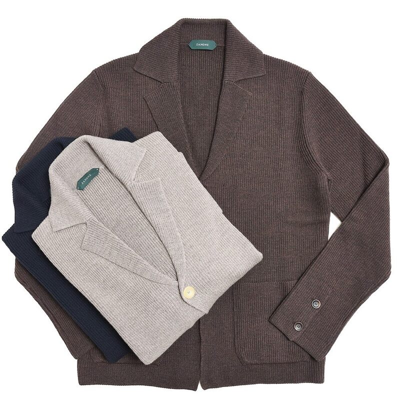 ZANONE（ザノーネ）<br>7ゲージウールリブニットカーディガンジャケット GIACCA/SLIM FIT/813054/ZN203 16032002052