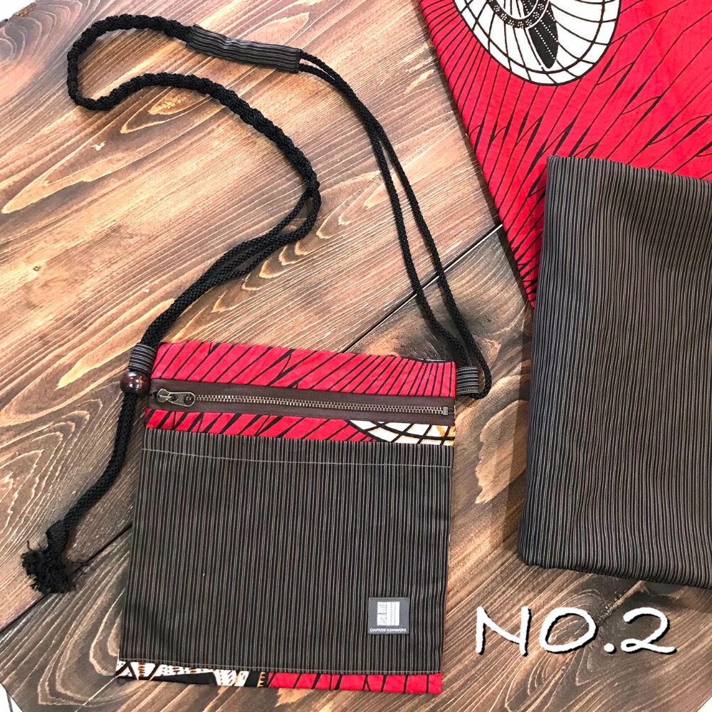 kawamura蕨双子織×アフリカンプリント ポシェット