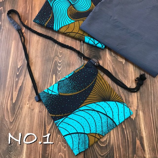 kawamura蕨双子織×アフリカンプリント ポシェット