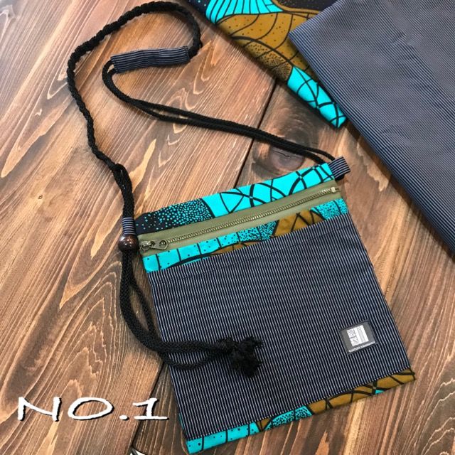 kawamura蕨双子織×アフリカンプリント ポシェット