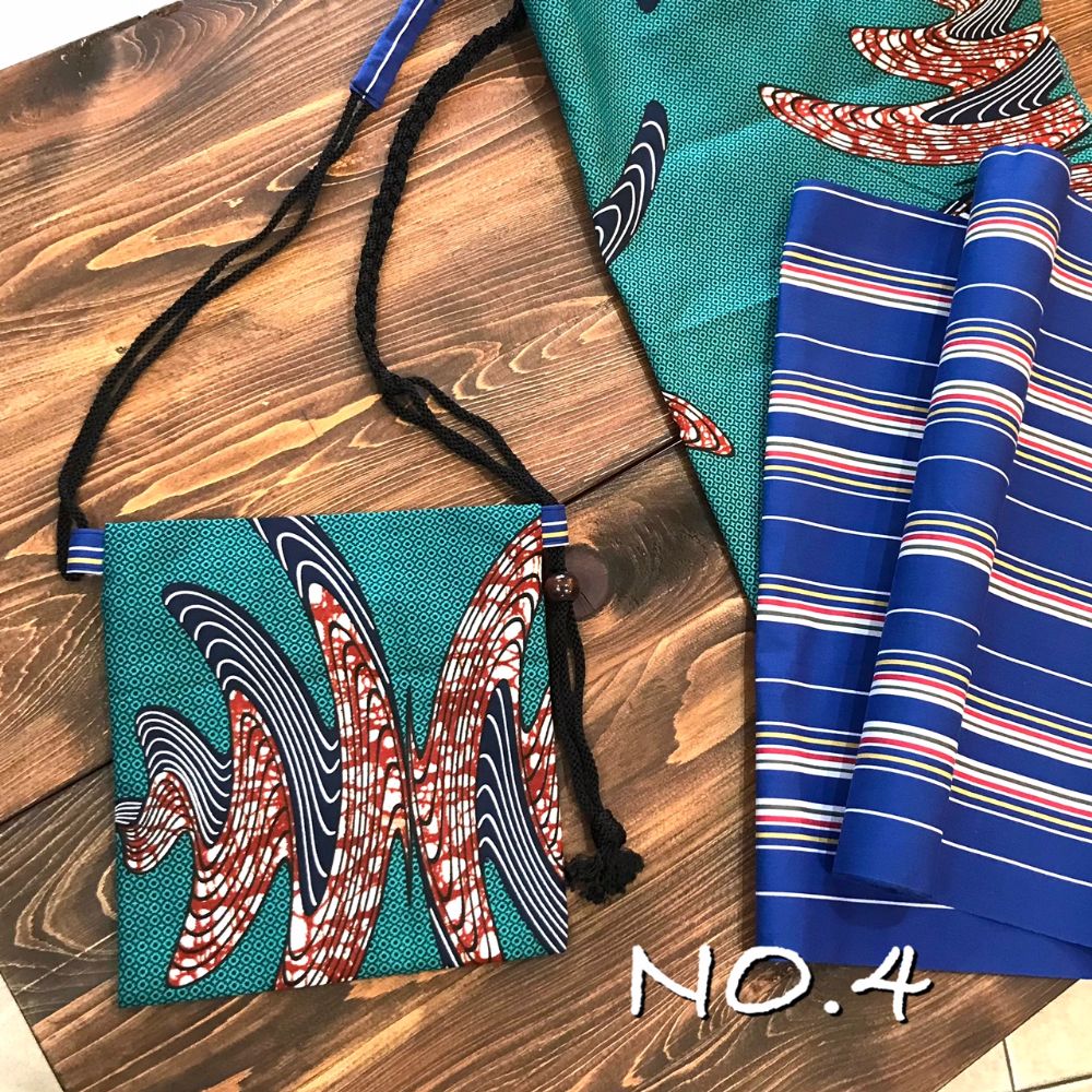 kawamura蕨双子織×アフリカンプリント ポシェット