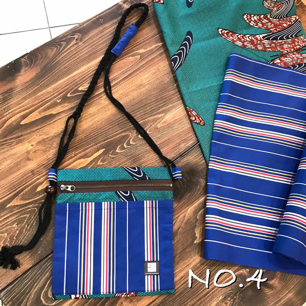 kawamura蕨双子織×アフリカンプリント ポシェット
