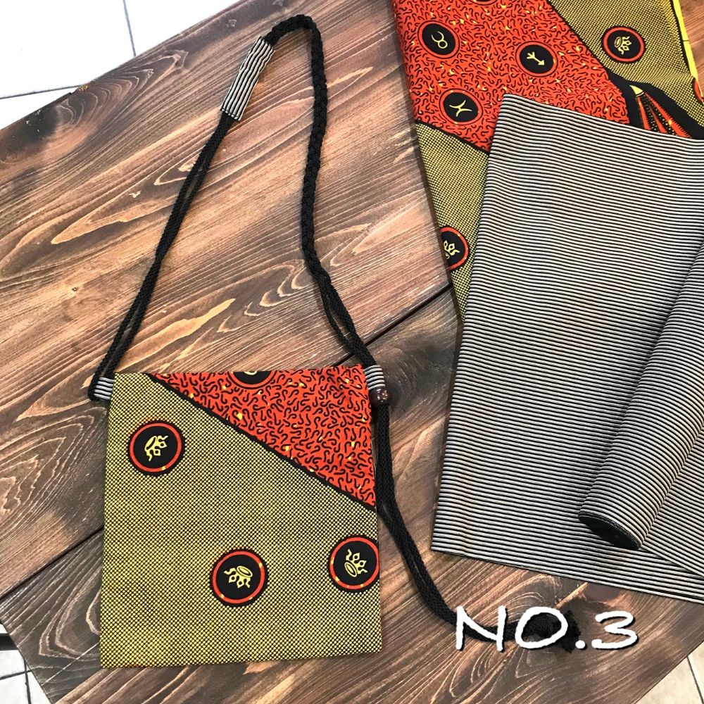 kawamura蕨双子織×アフリカンプリント ポシェット