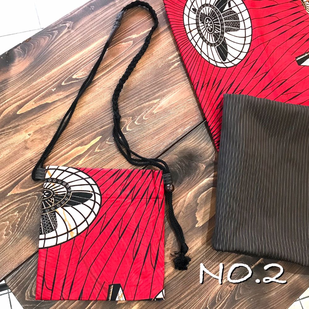 kawamura蕨双子織×アフリカンプリント ポシェット