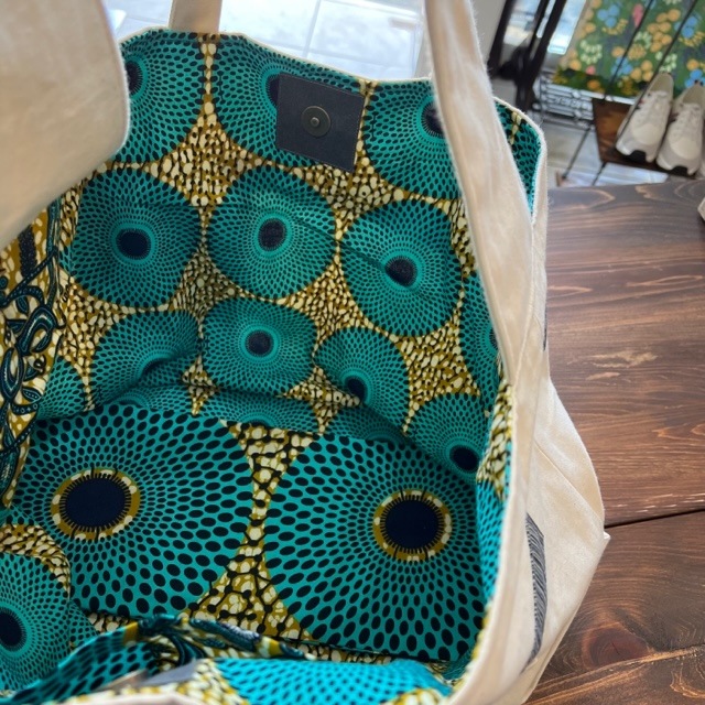 kawamura 蕨双子織ざっくりトートバッグ（アフリカンプリント）