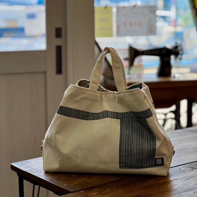 kawamura 蕨双子織ざっくりトートバッグ（アフリカンプリント）