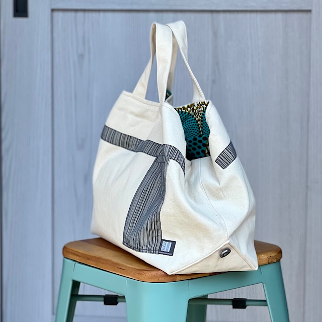 kawamura 蕨双子織ざっくりトートバッグ（アフリカンプリント）