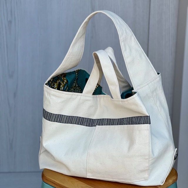 kawamura 蕨双子織ざっくりトートバッグ（アフリカンプリント）