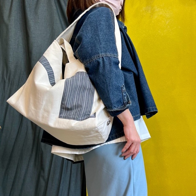 kawamura 蕨双子織ざっくりトートバッグ（アフリカンプリント）