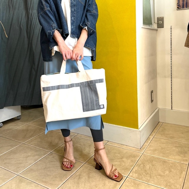 kawamura 蕨双子織ざっくりトートバッグ（アフリカンプリント）