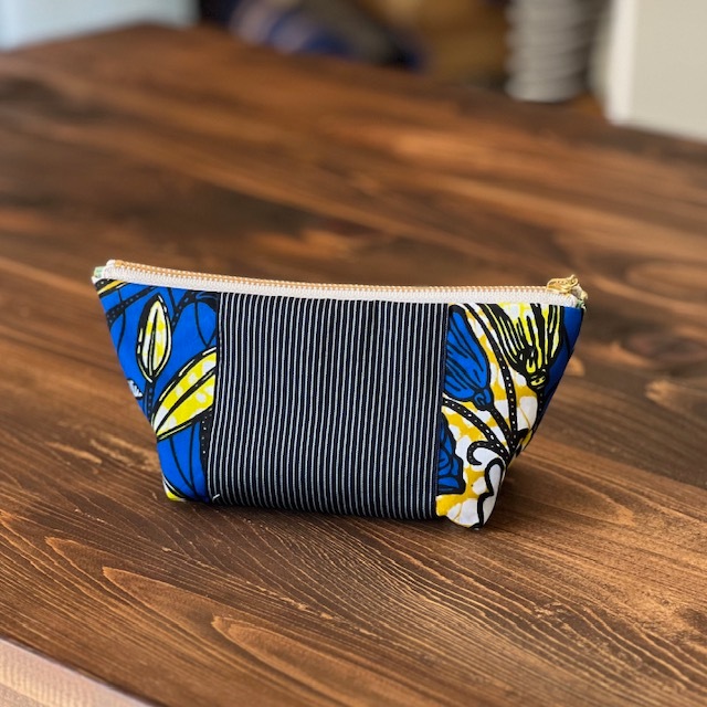 kawamura 蕨双子織×アフリカンプリント　ポーチ