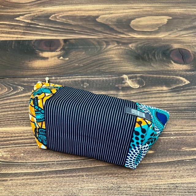 kawamura 蕨双子織×アフリカンプリント　ポーチ