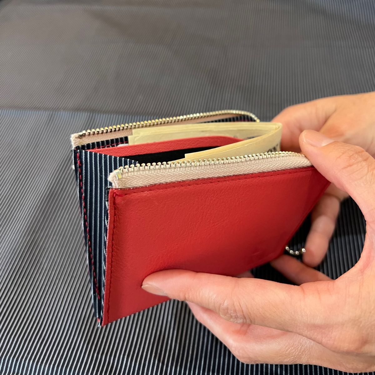 kawamura 蕨双子織L字ジップ財布