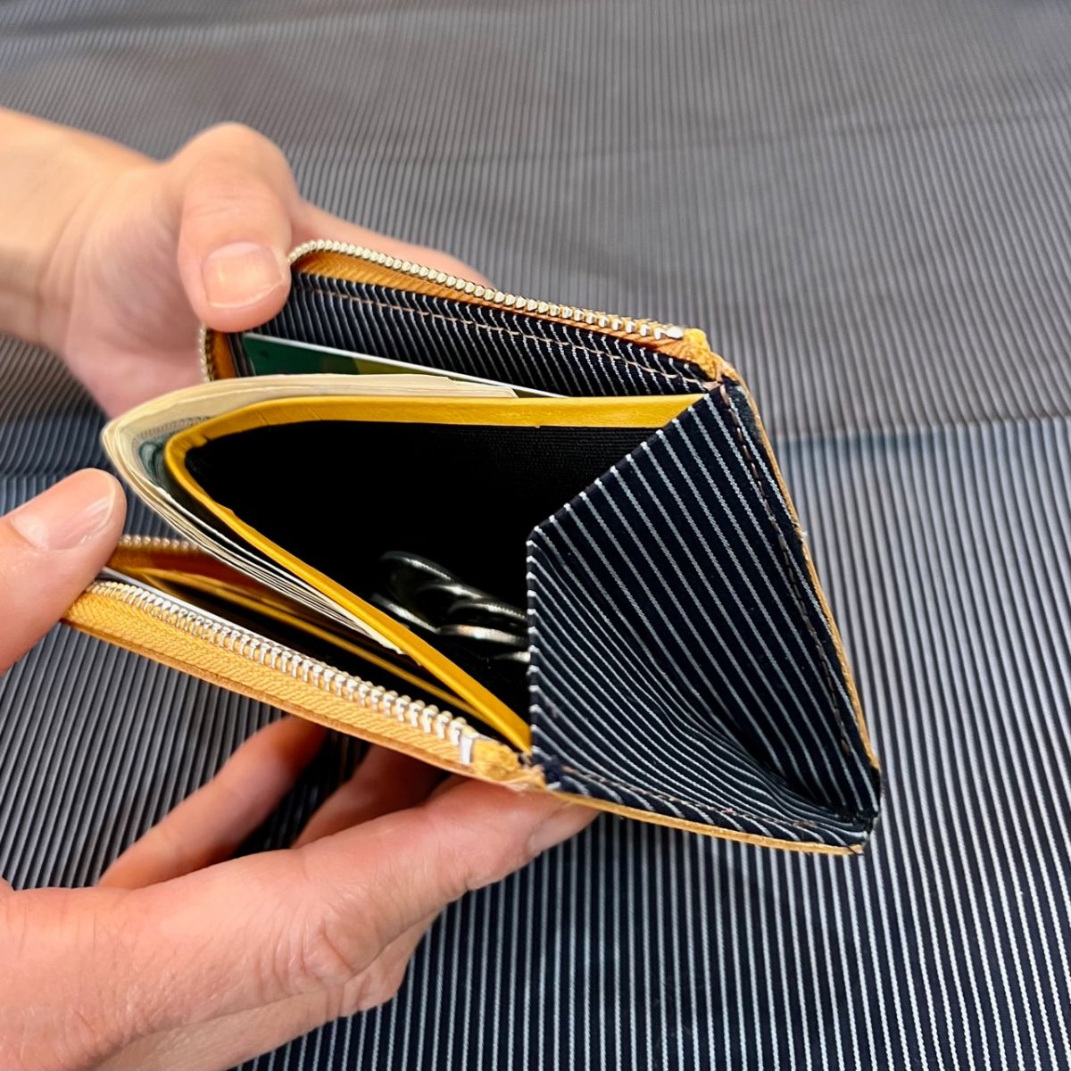 kawamura 蕨双子織L字ジップ財布