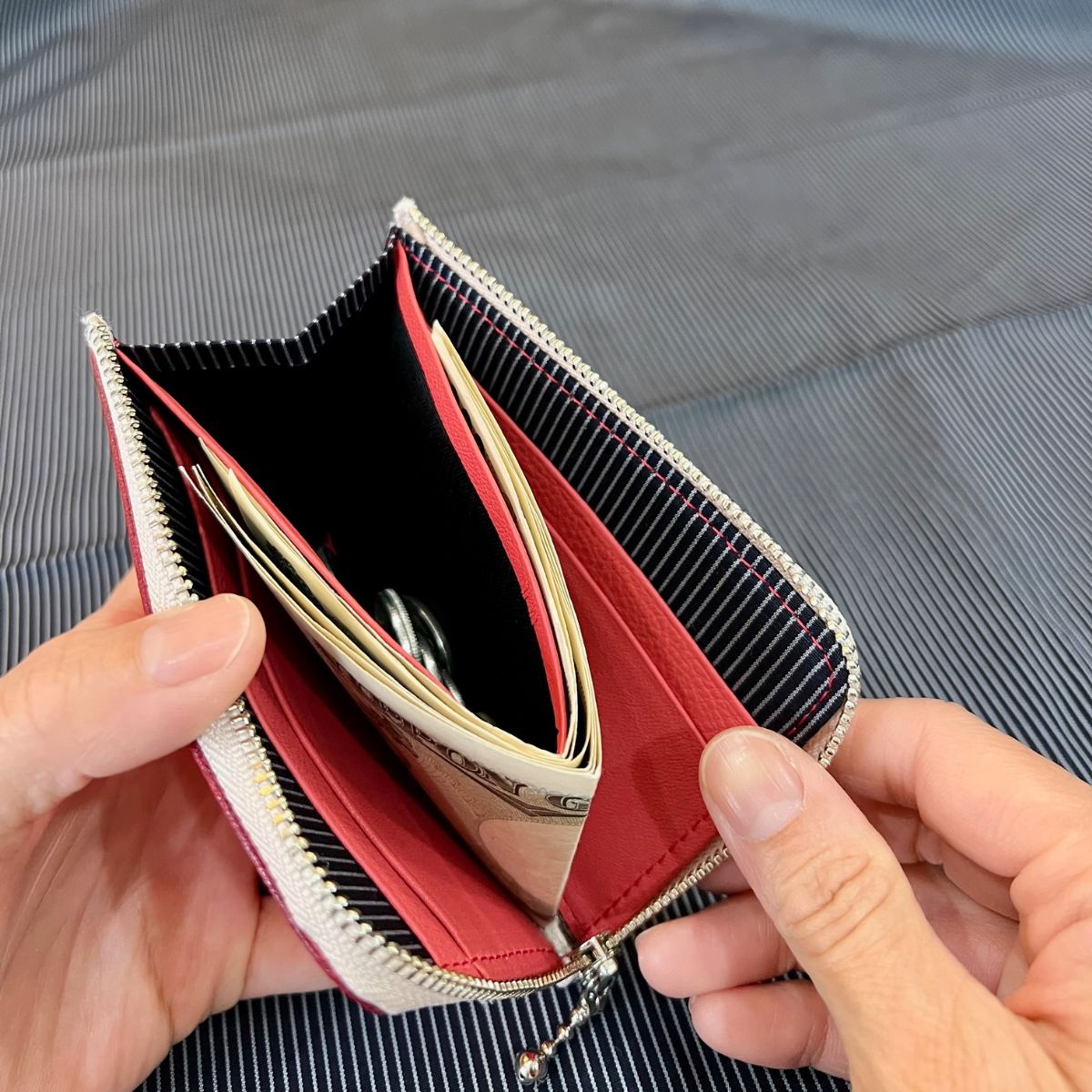 kawamura 蕨双子織L字ジップ財布