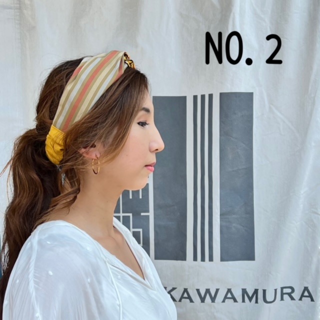 kawamura蕨双子織×アフリカンプリント ヘアバンド