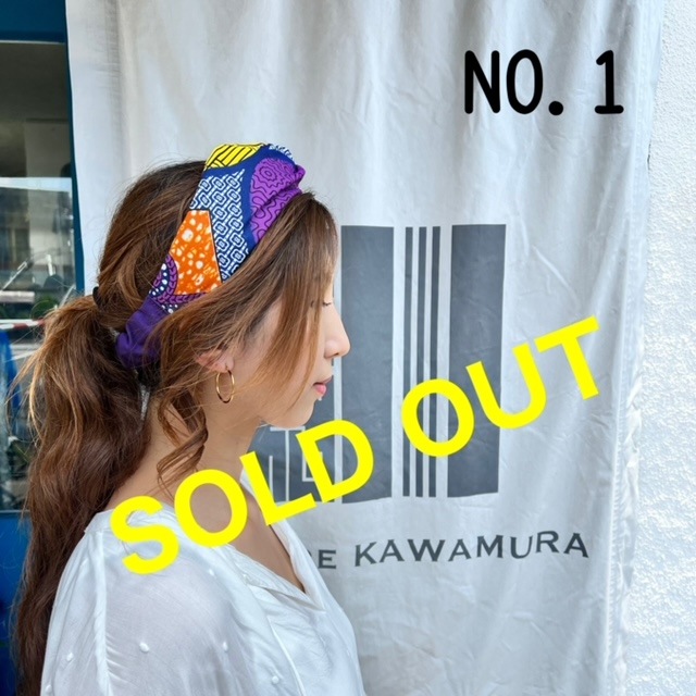 kawamura蕨双子織×アフリカンプリント ヘアバンド