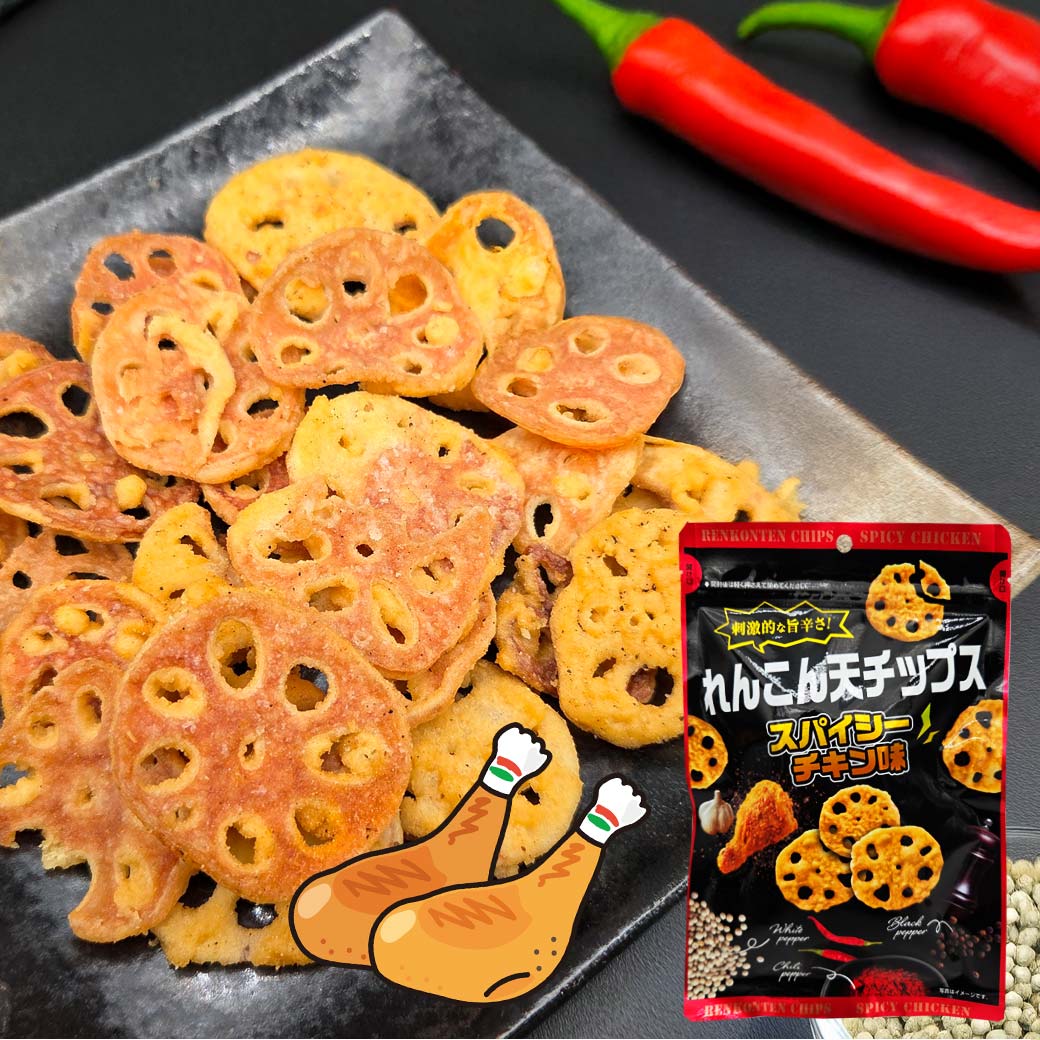 今だけ3%OFF れんこん天スパイシーチキン味 12個パック 50g×12個パック