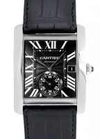 カルティエ - タンク | CARTIER | W5330004 | MC SS 黒文字盤 自動巻き レザー