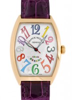 フランクミュラー 6850SC COL DRM トノーカーベックス カラードリーム PG シルバー文字盤 自動巻き レザー