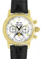 パテック フィリップ - パーペチュアルカレンダー スプリットセコンドクロノグラフ ムーンフェイズ | PATEK PHILIPPE | 5004J | YG シルバー文字盤 自動巻き レザー | 中古 |