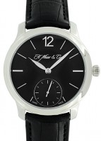 H.モーザー - マユ スモールセコンド | H. Moser & Cie. | 321.503-003 PT 黒文字盤 手巻き レザー | 中古 |