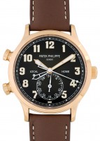 パテックフィリップ - カラトラバ パイロット トラベルタイム | PATEK PHILIPPE | 5524R-001 | RG ブラウン文字盤 自動巻き レザー | 未使用品  |